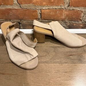 Franco Sarto Cream Open-Toe Heels